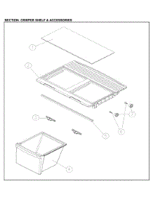 Crisper And Shelf parts for Kenmore Top-Mount Refrigerator 111.61219612 (11161219612, 111 61219612) from AppliancePartsPros.com