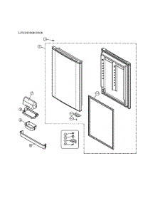 5-Fresh Food Door parts for Kenmore Top-Mount Refrigerator 111.61269220 (11161269220, 111 61269220) from AppliancePartsPros.com