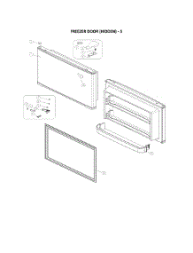 Freezer Door parts for Kenmore Top-Mount Refrigerator 111.70619911 (11170619911, 111 70619911) from AppliancePartsPros.com