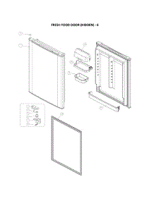 Fresh Food Door parts for Kenmore Top-Mount Refrigerator 111.70619911 (11170619911, 111 70619911) from AppliancePartsPros.com