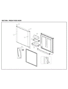 Fresh Food Door parts for Kenmore Top-Mount Refrigerator 111.71212612 (11171212612, 111 71212612) from AppliancePartsPros.com