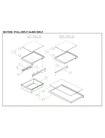 Full / Split Glass Shelves parts for Kenmore Top-Mount Refrigerator 111.71212612 (11171212612, 111 71212612) from AppliancePartsPros.com
