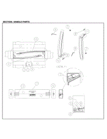 Handle Parts parts for Kenmore Top-Mount Refrigerator 111.71212612 (11171212612, 111 71212612) from AppliancePartsPros.com