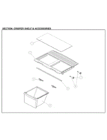 Crisper And Shelf parts for Kenmore Top-Mount Refrigerator 111.71212613 (11171212613, 111 71212613) from AppliancePartsPros.com