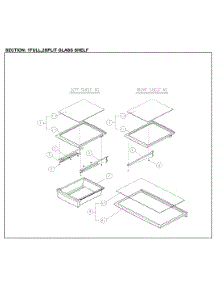 Full / Split Glass Shelves parts for Kenmore Top-Mount Refrigerator 111.71219613 (11171219613, 111 71219613) from AppliancePartsPros.com