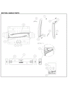 Handle Parts parts for Kenmore Top-Mount Refrigerator 111.71219613 (11171219613, 111 71219613) from AppliancePartsPros.com
