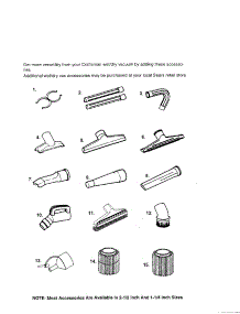 Accessoires And Attachments parts for Craftsman Wet/Dry Vacuum 113170170 from AppliancePartsPros.com