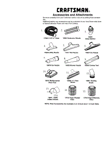 Accessories And Attachments parts for Craftsman Wet/Dry Vacuum 113170250 from AppliancePartsPros.com