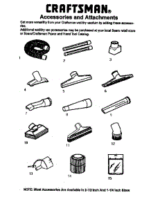 Accessories And Attachments parts for Craftsman Wet/Dry Vacuum 113177600 from AppliancePartsPros.com