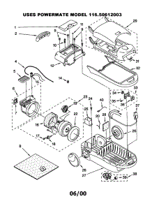 Vacuum Cleaner parts for Kenmore Canister Vacuum 116.20612003 (11620612003, 116 20612003) from AppliancePartsPros.com