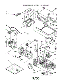 Vacuum Cleaner parts for Kenmore Canister Vacuum 116.20813003 (11620813003, 116 20813003) from AppliancePartsPros.com