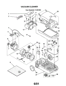 Vacuum Cleaner parts for Kenmore Canister Vacuum 116.20813004 (11620813004, 116 20813004) from AppliancePartsPros.com