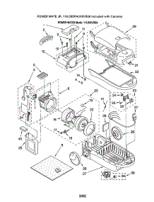 Vacuum Cleaner parts for Kenmore Canister Vacuum 116.20912004 (11620912004, 116 20912004) from AppliancePartsPros.com