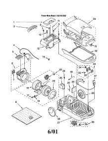 Vacuum Cleaner parts for Kenmore Canister Vacuum 116.21612002 (11621612002, 116 21612002) from AppliancePartsPros.com