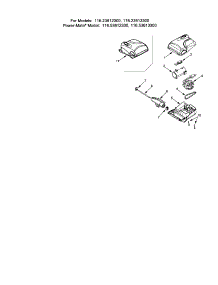 Power-Mate Jr. parts for Kenmore Canister Vacuum 116.23613300 (11623613300, 116 23613300) from AppliancePartsPros.com
