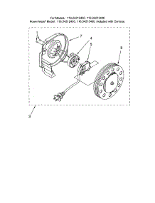 Cord Reel parts for Kenmore Canister Vacuum 116.24213400 (11624213400, 116 24213400) from AppliancePartsPros.com