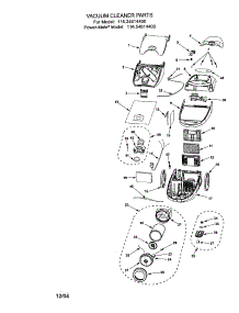 Canopy / Dust Bag / Body / Motor parts for Kenmore Canister Vacuum 116.24614400 (11624614400, 116 24614400) from AppliancePartsPros.com