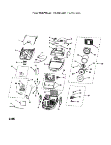 Canopy / Body / Motor parts for Kenmore Canister Vacuum 116.25914500 (11625914500, 116 25914500) from AppliancePartsPros.com