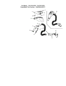 Hose parts for Kenmore Canister Vacuum 116.27614700 (11627614700, 116 27614700) from AppliancePartsPros.com