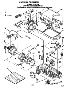 Vacuum Cleaner parts for Kenmore Canister Vacuum 116.28712790 (11628712790, 116 28712790) from AppliancePartsPros.com