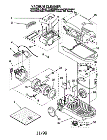 Vacuum Clenaer parts for Kenmore Canister Vacuum 116.29612991 (11629612991, 116 29612991) from AppliancePartsPros.com