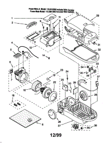 Vacuum Cleaner parts for Kenmore Canister Vacuum 116.29612992 (11629612992, 116 29612992) from AppliancePartsPros.com