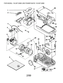 Vacuum Cleaner parts for Kenmore Canister Vacuum 116.29712990 (11629712990, 116 29712990) from AppliancePartsPros.com