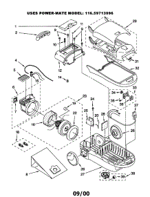 Vacuum Cleaner parts for Kenmore Canister Vacuum 116.29713996 (11629713996, 116 29713996) from AppliancePartsPros.com