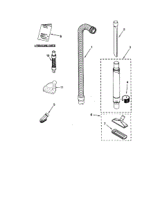 Hose And Attachment parts for Kenmore Upright Vacuum 116.31912103 (11631912103, 116 31912103) from AppliancePartsPros.com