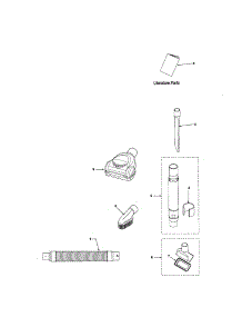 Hose And Attachment parts for Kenmore Upright Vacuum 116.34923401 (11634923401, 116 34923401) from AppliancePartsPros.com