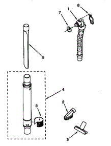 Hose And Attachment parts for Kenmore Upright Vacuum 116.38412790 (11638412790, 116 38412790) from AppliancePartsPros.com