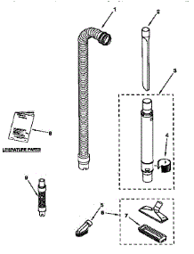 Hose And Attachment parts for Kenmore Upright Vacuum 116.38612790 (11638612790, 116 38612790) from AppliancePartsPros.com