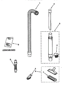 Hose And Attachment Parts parts for Kenmore Upright Vacuum 116.38612890 (11638612890, 116 38612890) from AppliancePartsPros.com