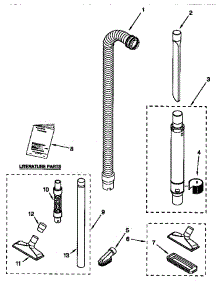 Hose And Attachment parts for Kenmore Upright Vacuum 116.38613890 (11638613890, 116 38613890) from AppliancePartsPros.com