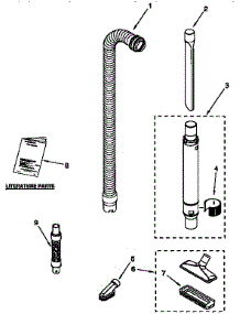 Hose And Attachment parts for Kenmore Upright Vacuum 116.38812790 (11638812790, 116 38812790) from AppliancePartsPros.com