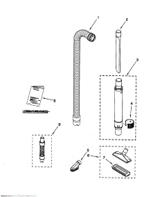 Hose And Attachments parts for Kenmore Upright Vacuum 116.39612991 (11639612991, 116 39612991) from AppliancePartsPros.com