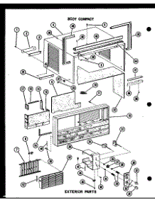 Exterior Parts (7-2Jm / P54336-64R) (11-5Jh / P54336-66R) (12-3J / P54390-99R) (12-3Jh / P54336-63R) parts for Amana Room Air Conditioner 12-2NM/P54974-9R from AppliancePartsPros.com