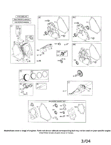 Cylinder Assembly / Engine Gasket Set parts for Briggs & Stratton Lawn & Garden Engine 120312-0301-E1 from AppliancePartsPros.com