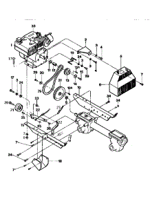 Engine, Engine Brackets, And Forward Drive Mechanism parts for Troy-Bilt Rear-Tine Tiller 12060 from AppliancePartsPros.com