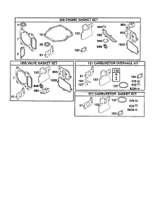 Gasket-Sets / Overhaul Kit parts for Briggs & Stratton Lawn & Garden Engine 120600 TO 120699 from AppliancePartsPros.com