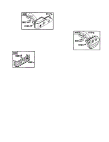 Muffler-Exhaust And Guard parts for Briggs & Stratton Lawn & Garden Engine 120600 TO 120699 (0164) from AppliancePartsPros.com