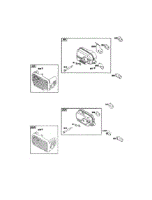 Muffler parts for Briggs & Stratton Lawn & Garden Engine 121Q02-0064-F1 from AppliancePartsPros.com