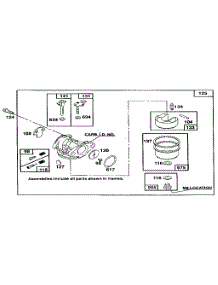 Carburetor Assembly parts for Briggs & Stratton Lawn & Garden Engine 122700 TO 122799 (0101 - 0101) from AppliancePartsPros.com