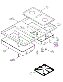 Top Assembly parts for Kenmore Gas Cooktop 123.03(1988) (12303(1988), 123 03(1988)) from AppliancePartsPros.com