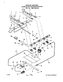 Burner parts for Roper Gas Range 1233*1A from AppliancePartsPros.com