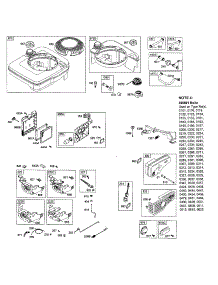 Fuel Tank  /  Muffler  /  Note 4 parts for Briggs & Stratton Lawn & Garden Engine 123K02-0478-E1 from AppliancePartsPros.com