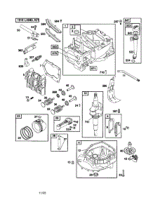 Cylinder / Crankshaft / Sump-Engine parts for Briggs & Stratton Lawn & Garden Engine 123K03-0592-E1 from AppliancePartsPros.com