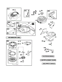Starter-Rewind / Flywheel / Fuel Tank parts for Briggs & Stratton Lawn & Garden Engine 123K03-0592-E1 from AppliancePartsPros.com