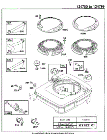 Fuel Tank Assembly parts for Briggs & Stratton Lawn & Garden Engine 124700 TO 124799 (3610 - 3610) from AppliancePartsPros.com