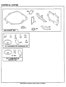 Gasket Set And Carburetor Overhaul Kit parts for Briggs & Stratton Lawn & Garden Engine 124700 TO 124799 (3610 - 3610) from AppliancePartsPros.com